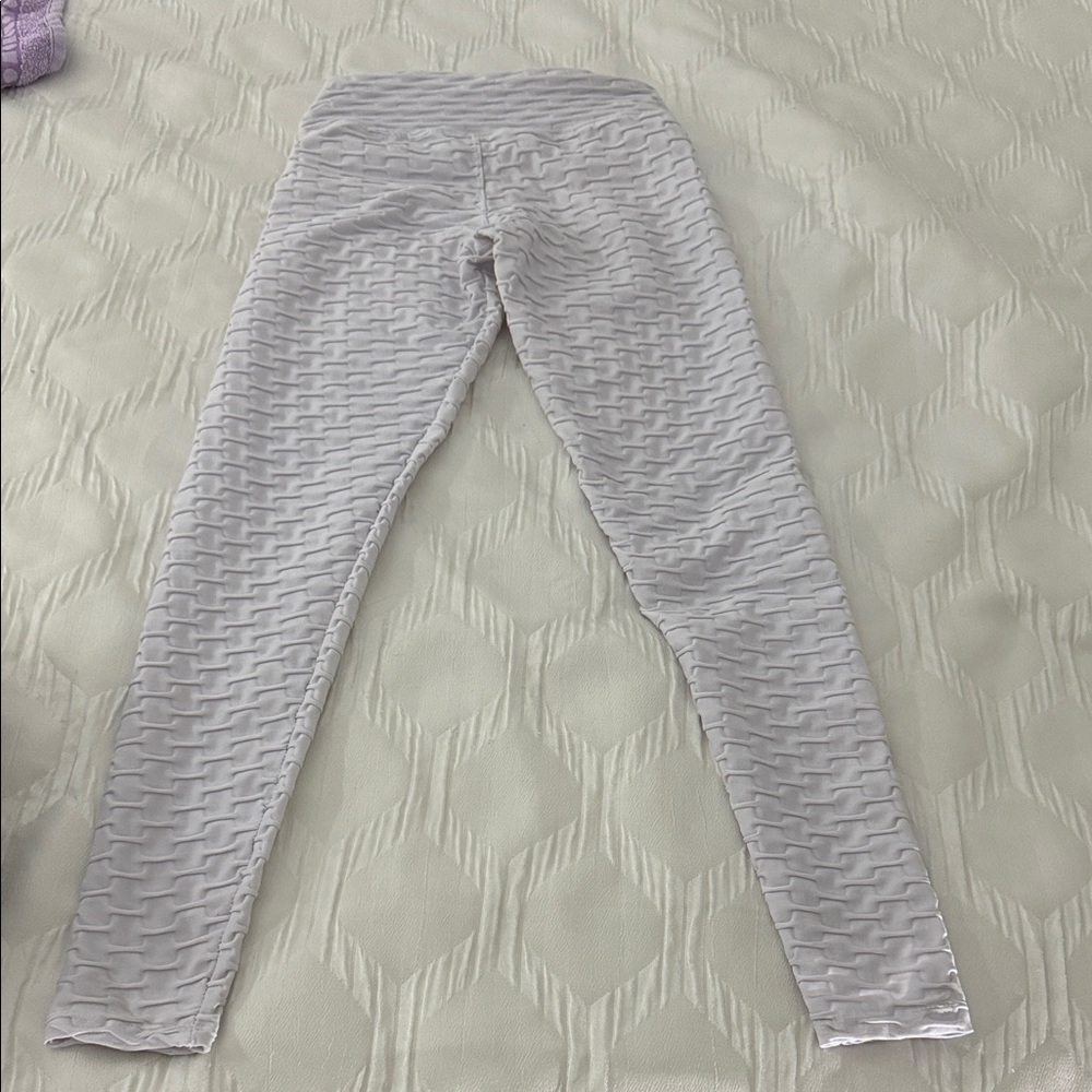 Textured white Leggings